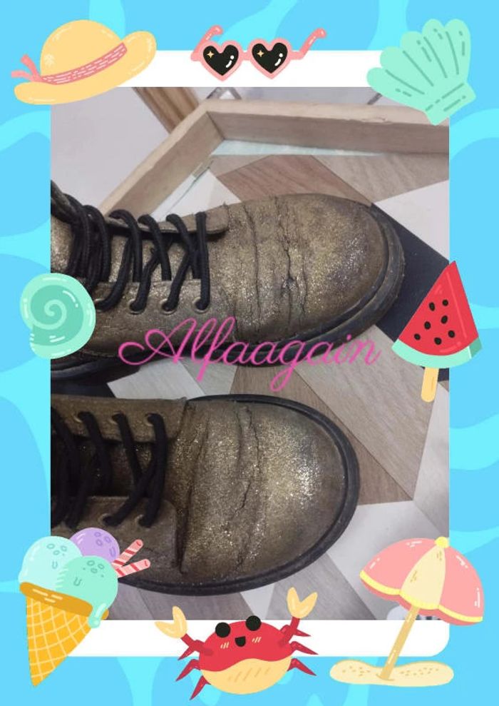 Bottines dorées dr Martens 30 - photo numéro 5