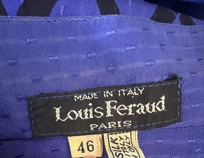Chemisier en soie violet bleu et noir Louis Féraud Vintage T40 L - photo numéro 9
