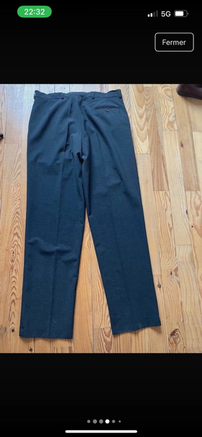 Pantalon de Costume Large Vintage Noir Brice - photo numéro 4