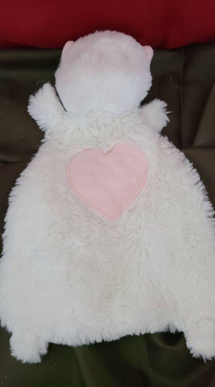 DOUDOU SERGENT MAJOR CHAT plat BLANC COEUR ROSE - photo numéro 3