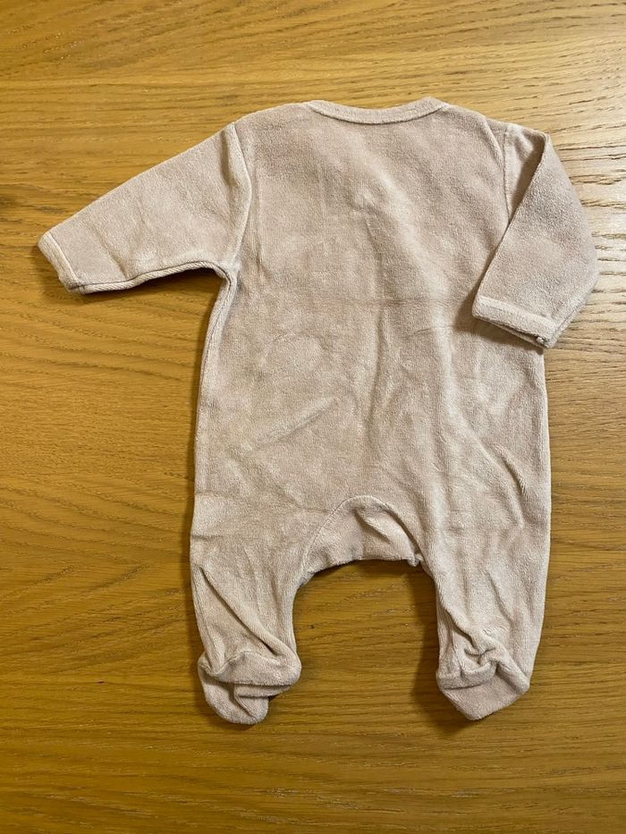Les Chatounets Pyjama Grenouillère beige Taille Naissance - photo numéro 2