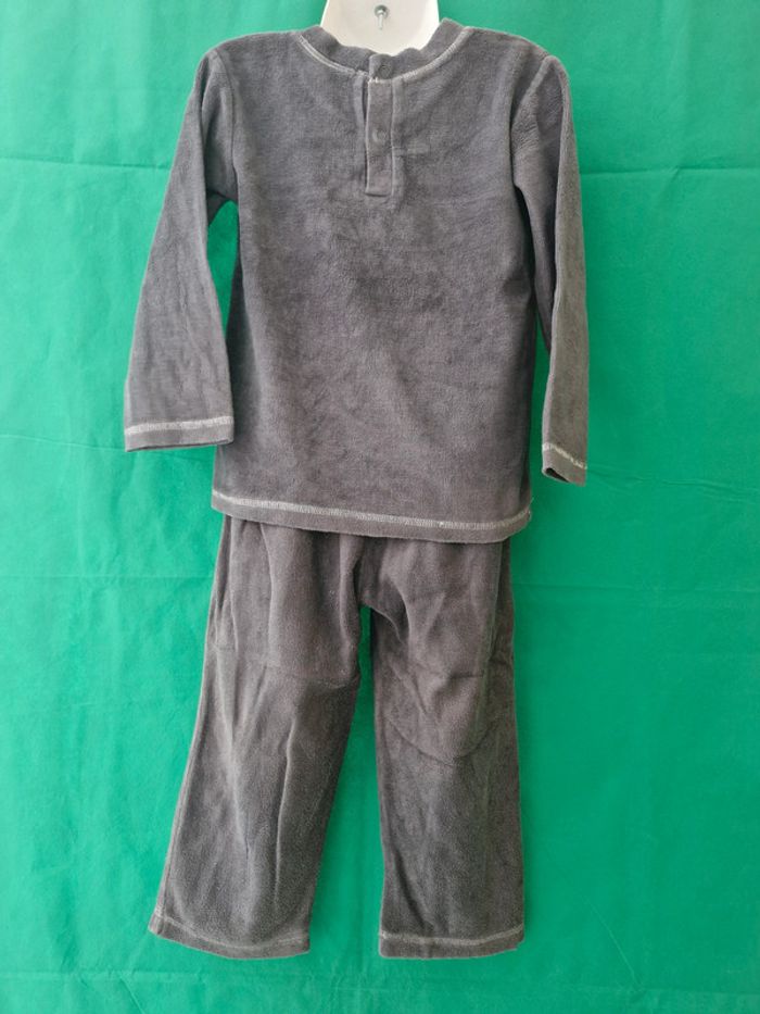 Pyjama 2 pièces ours géométrique en velours 3 ans 98 cm JG Nightwear - photo numéro 3