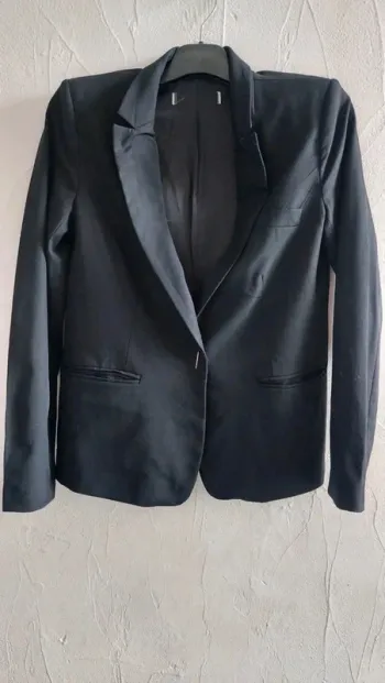 Veste noire élégante 1 bouton