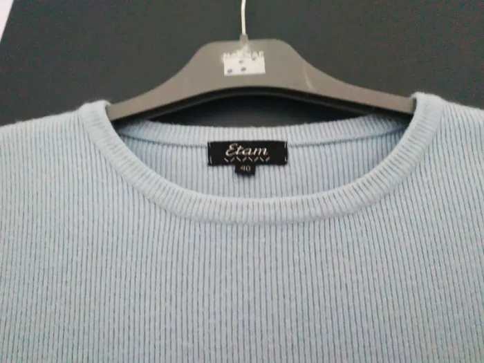T-shirt chaud manches courtes à mailles côtelées - photo numéro 3