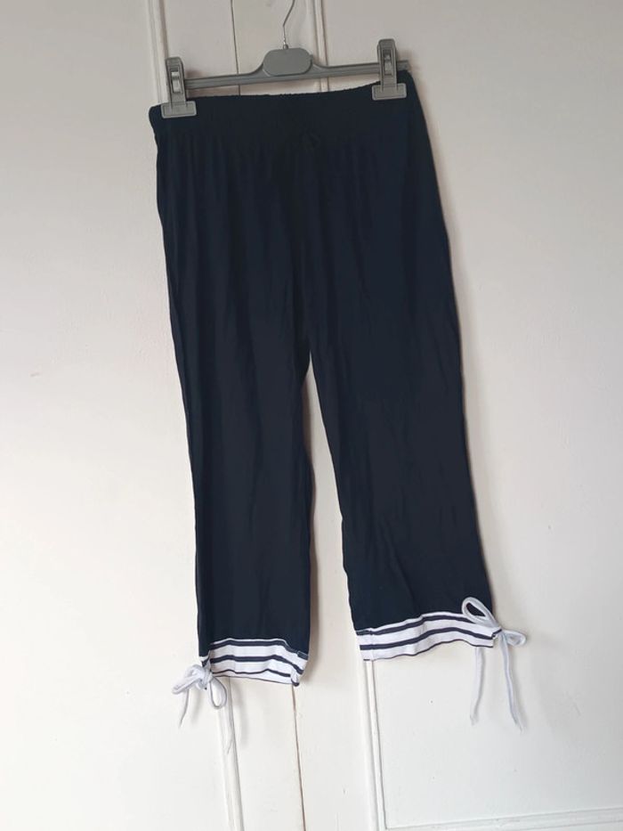 corsaire pantacourt bleu marine t m 38 vintage blancheporte