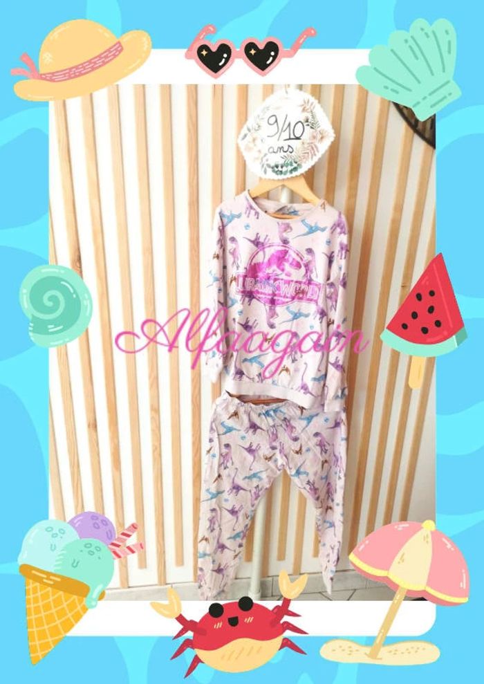 Pyjama Jurassic park rose 9/10ans