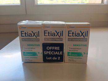 3 roll-on Etiaxil détranspirant aisselles peaux sensibles