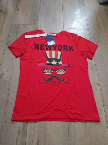 T-shirt rouge manches courtes homme L Leeyo