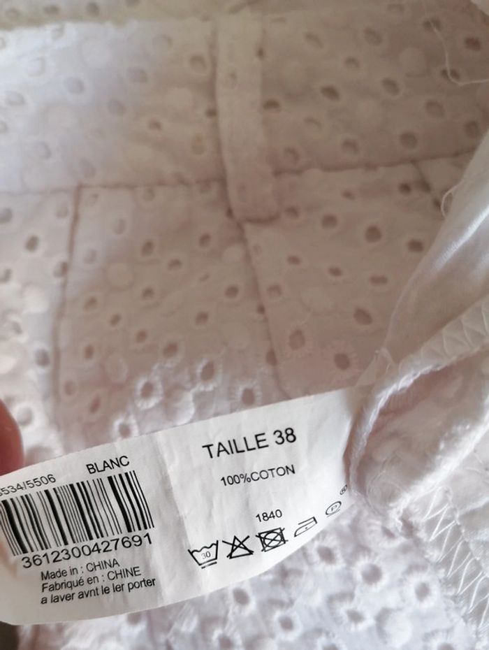 Short blanc dentelle anglaise doublée Monoprix autre ton 38 - photo numéro 7