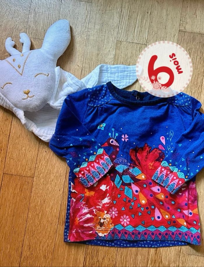 Magnifique T-shirt Manches Longues Catimini Bébé Fille - 6 mois - État Impeccable !