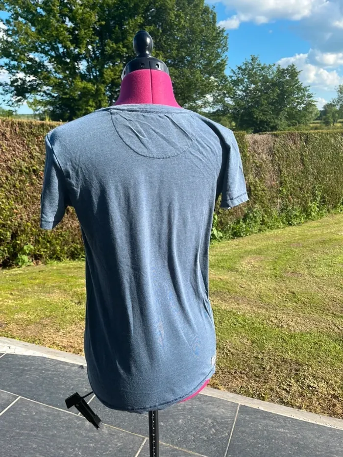 T shirt chiné bleu - photo numéro 2