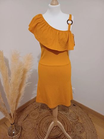 Robe d'été couleur moutarde asymétrique Cache Cache taille XS/S 34/36