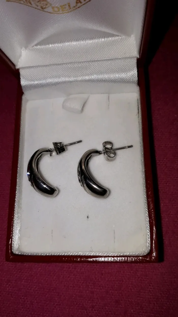 Boucles d'oreilles acier zirconia - photo numéro 2