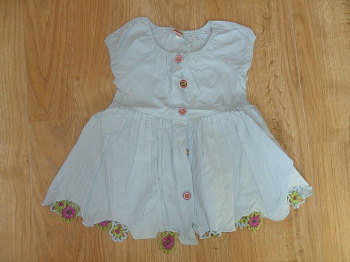 robe, bleu clair, Catamini, 12 mois, état neuf