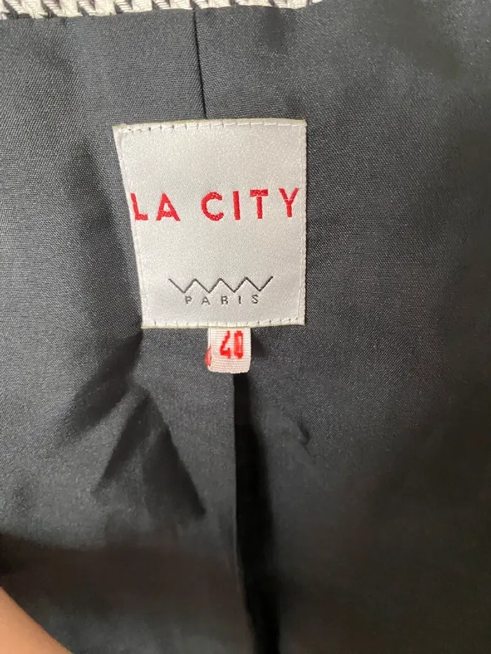 Veste vintage tailleur pied de poule La City - photo numéro 3