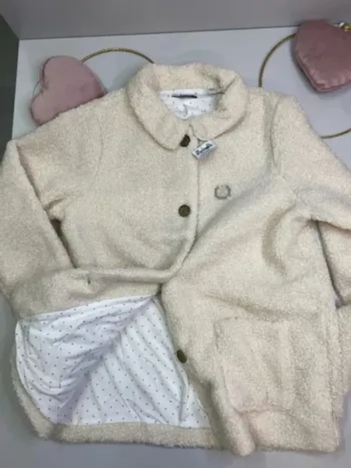 Manteau fille - neuf - crème- Okaïdi - Taille 14 ans - photo numéro 6