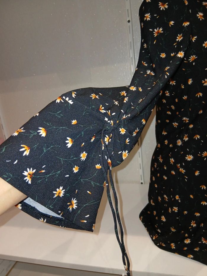 Robe Mango XS Noire fleurie - photo numéro 6