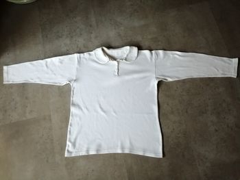 Polo manches longues blanc 10/12 ans