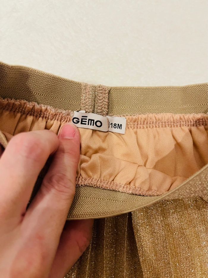 Jupe plissée rose gold doré Gemo 18 mois - photo numéro 3