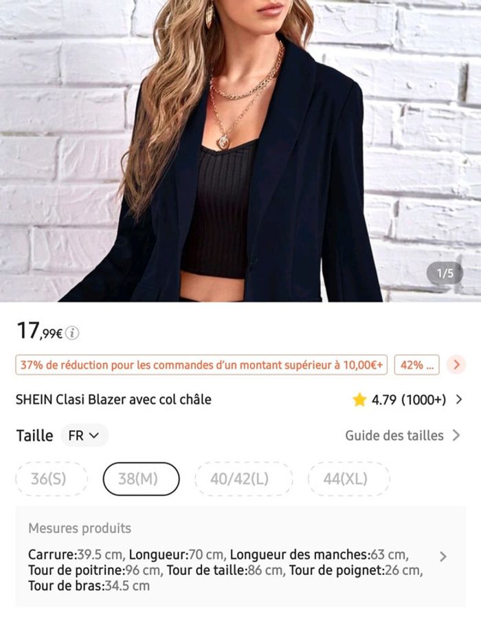 Veste tailleur T38 - photo numéro 7