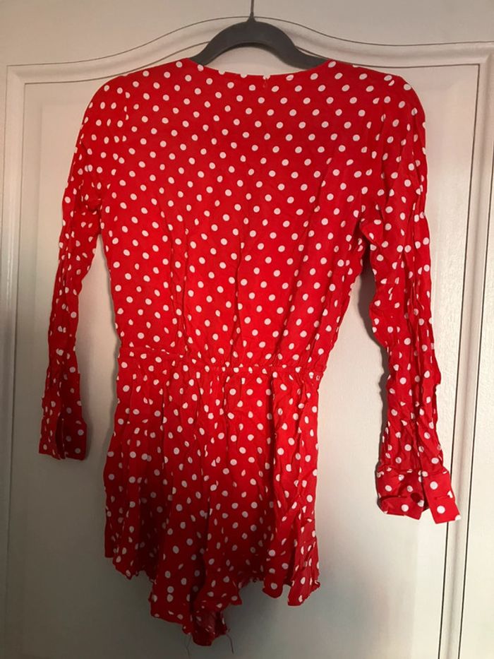 Combishort fluide à pois style rétro noué devant - photo numéro 6