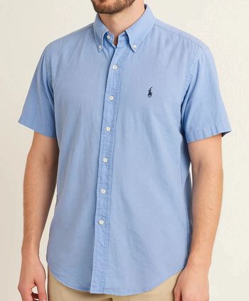 🌟 Chemise Ralph Lauren vintage bleu clair Yarmouth manches courtes – Style intemporel 🌟