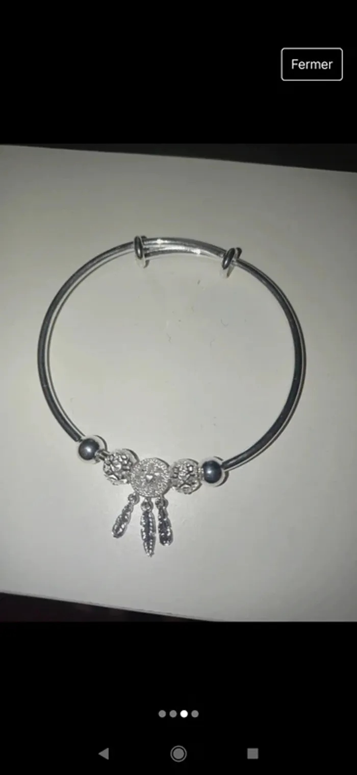 Bracelet jonc en acier inoxydable attrape rêve