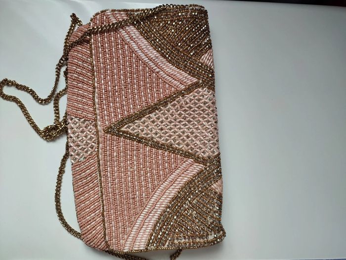 Pochette rose ornements dorés et argentés - photo numéro 2