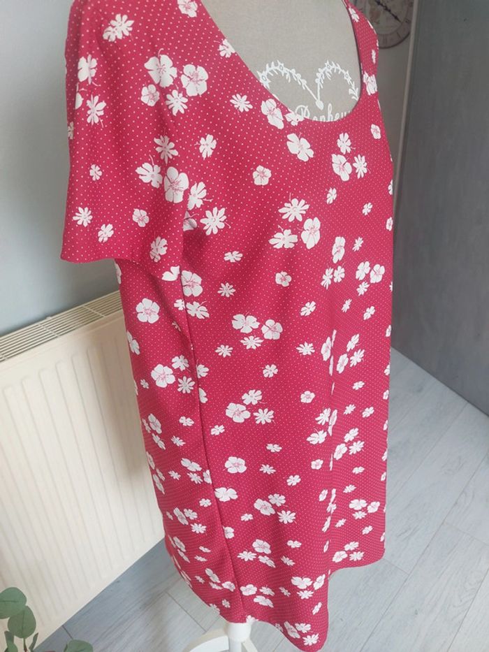 Robe rouge à fleurs blanches Mango - photo numéro 3