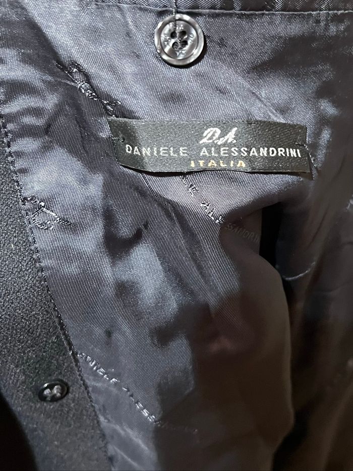Manteau trench noir Daniele Alessandrini homme – T48 laine vierge, chic et intemporel - photo numéro 4