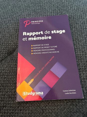 Livre Rapport de stage et mémoire