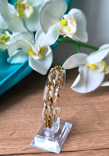 Bracelet incrusté sublime doré/ gold acier inoxydable