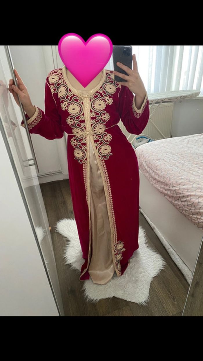 Robe caftan mariage fushia - photo numéro 3