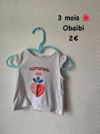 T-shirt 🌺 3 mois 🌺 Obaibi