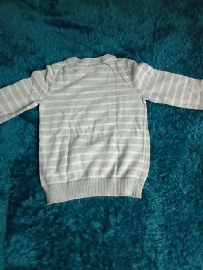 Pull marin laine gris blanc Kiabi 6 ans - photo numéro 2