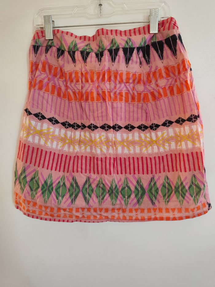 Jupe courte imprimée Naf Naf taille 34 – multicolore, ceinture à nouer - photo numéro 3