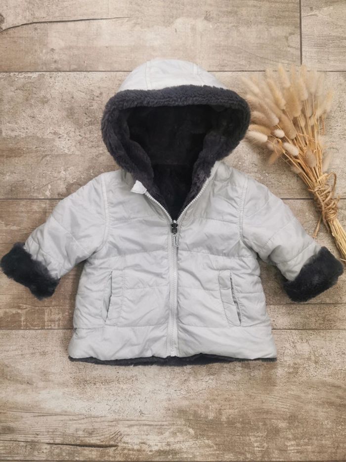 🌺Très beau Manteau Verbaudet 12mois Neuf doudoune polaire reversible piloupilou 12mois - photo numéro 13
