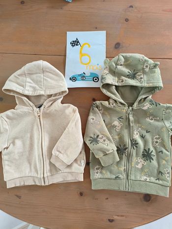 Lot 2 gilets zippés bébé garçon 6 mois – Kiabi & Kimbaloo