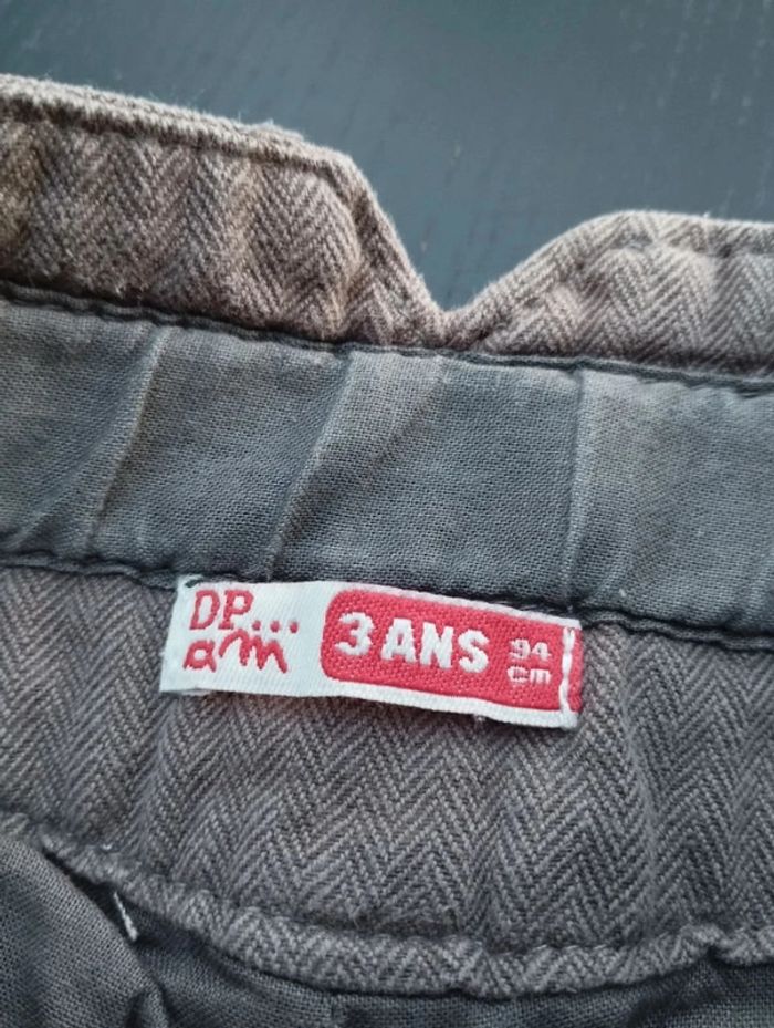 Short habillé motifs chevrons marron 3 ans - photo numéro 2