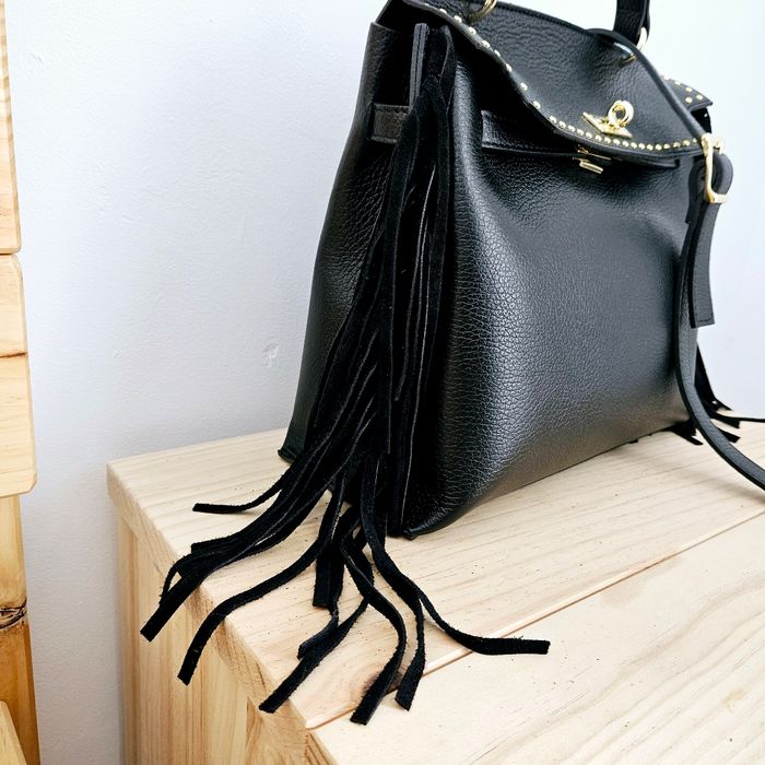 🇮🇹Sac a main 100% Cuir  Noir verapelle🇮🇹 The genuine leather neuf - photo numéro 3