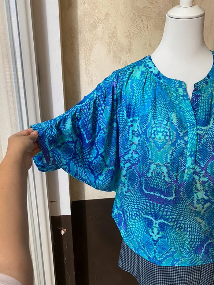 Blouse turquoise python Jennifer Lopez XS - photo numéro 3