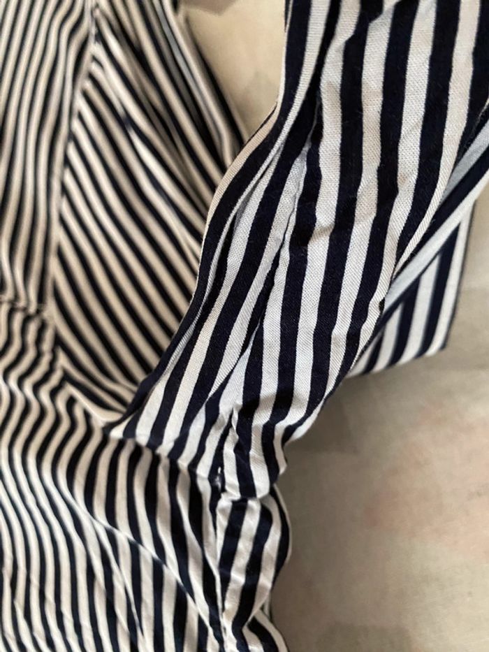 Superbe belle chemise bleu à rayures à noeud Colloseum taille S - photo numéro 12