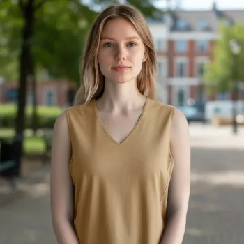 Top beige uni col V Bruno Saint Hilaire taille L