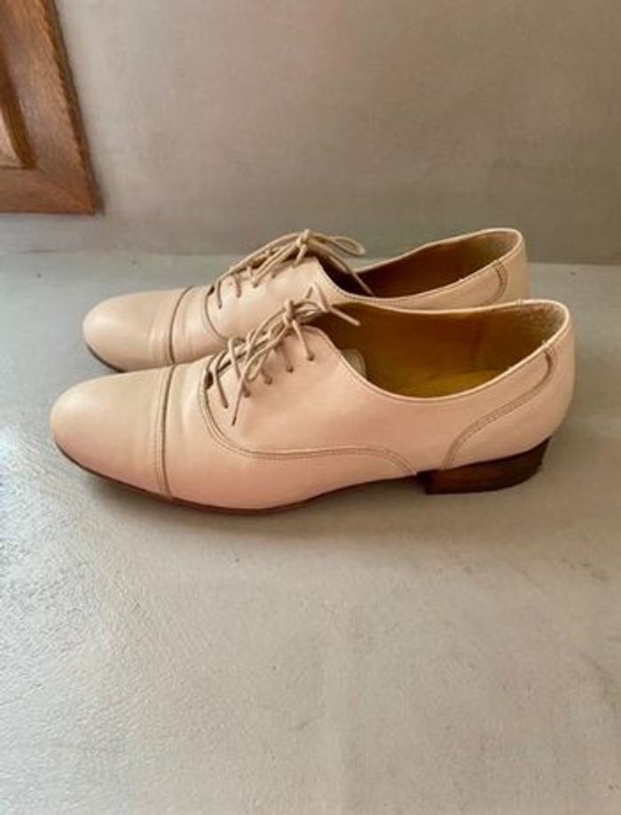 Derbies en cuir beige écru Bocage T.40