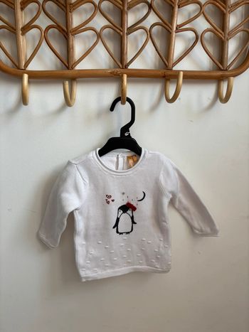 Pull pingouin Noël 6 mois