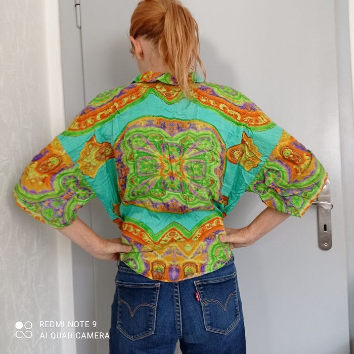Blouse verte à motifs t38 Zara - photo numéro 2