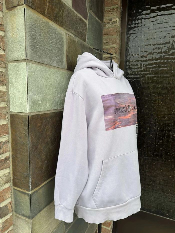 Sweat mauve à capuche à motifs Bershka Taille S / 36 - photo numéro 6