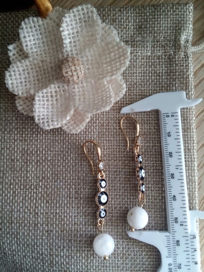 Boucles d'oreilles pierres de lune naturelle - photo numéro 3