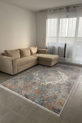 Tapis vintage PRINT 7090 TERRACOTTA – 200x280 cm (Terracotta, inspiration Zara Home)