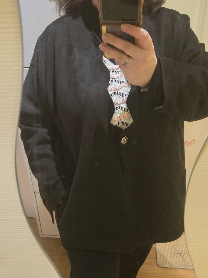 Veste noire en suedine 5XL (T.50) 2W Paris neuve - photo numéro 7
